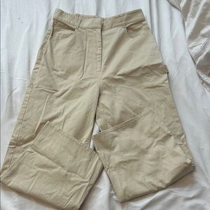 Tibi women’s wide leg cotton khaki pants